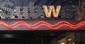 View of Subway Entrance New York City in Midtown Manhattan Neon Lights Flashing 4k or 4k+ Resolution