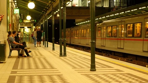 View on a subway station in Vienna Stock Footage 106410745