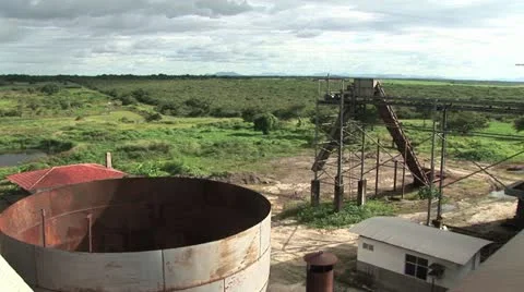 View of Sugar Cane Field with Processing Equipment In The Foreground 5 Video stock 20441692