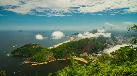 View from Sugarloaf mountain in Rio de Janeiro Stock Footage 63780423