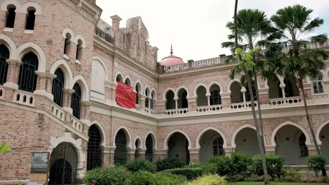 View of sultan abdul samad building in kuala lumpur downtown landscape, Malaysia Stock Footage 308872781