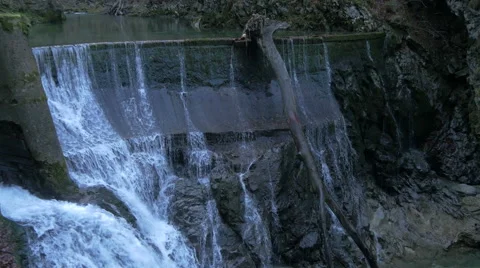 View of Sum waterfall at Vintgar gorge near Bled Stock Footage 59825540