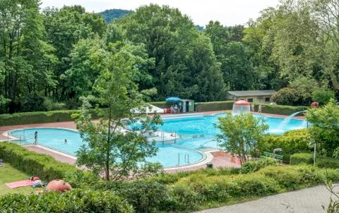 View of the Summer swimming pool Stock Photos