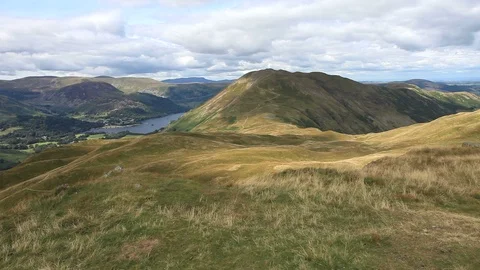 View of the summit cairn on Angletarn Pikes fell, Lake District Stock Footage 102662210