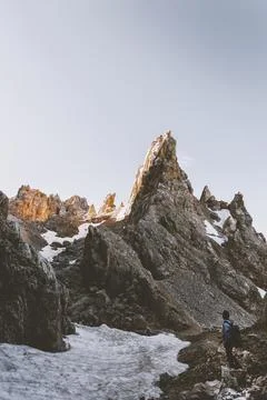 View of the summit of Latemar mountain, Dolomites, Obereggen, Italy Stock Photos