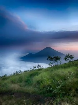 The view from the summit of Mount Sindoro Stock Photos