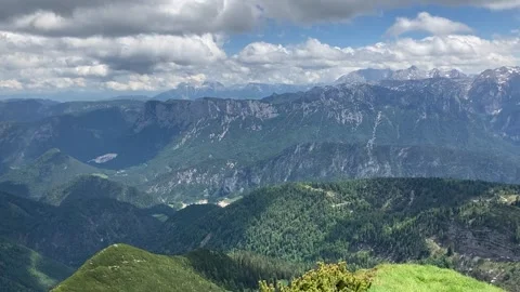 View from summit of Sonntagshorn at the Chiemgau alps, Bavaria Stock Footage 196925718
