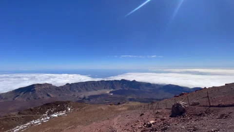 View from Summit of Teide Volcano Stock Footage 308220782