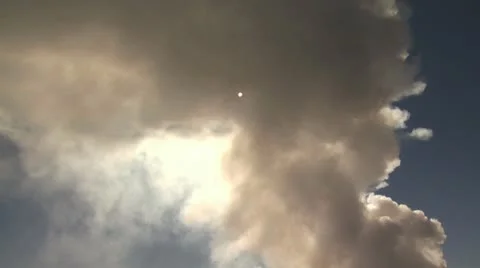 View Of The Sun Covered By A Volcanic Steam Cloud Video stock 19287712