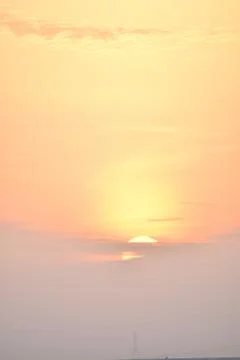View of the sun during sunset. Stock Photos