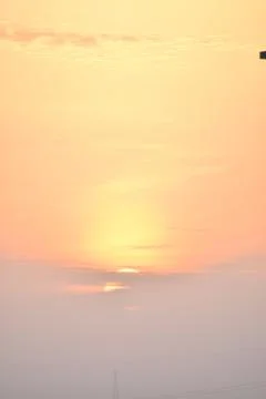 View of the sun during sunset. Stock Photos