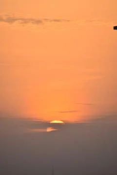 View of the sun during sunset. Stock Photos