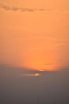 View of the sun during sunset. Stock Photos