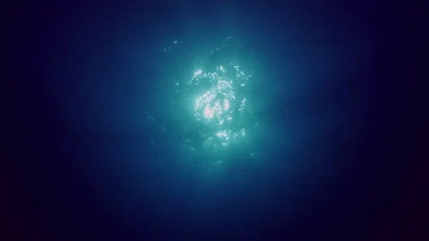 View of sun light from blue abyss, slow motion Stock Footage 243180485