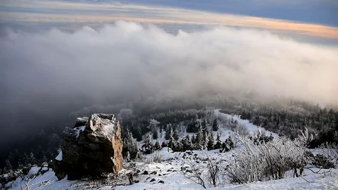 View on the sun over inversion from Jested Stock Footage 84003870