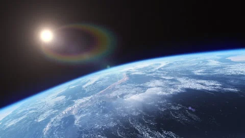 View Of The Sun From Planet Earth.Solar Storm Hits The Earth's Geomagnetic Field Stock Footage 278240995