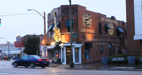 View of Sun Studio in Memphis, TN, United States, exclusive editorial 4K Stock Footage 171080923