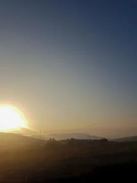 View of the sun at sunset Stock Photos