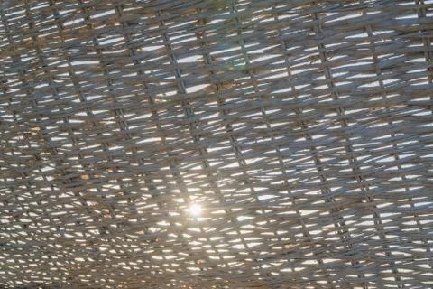 View of the sun from under the umbrella Stock Photos