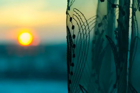 View on sun from window Stock Photos