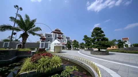 View of the Sun World theme park in Da Nang, Vietnam Stock Footage 319973352