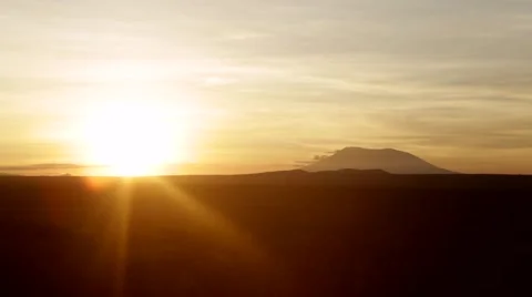View of sunlight and mesa at sunset, Tanzania Stock Footage 49012016