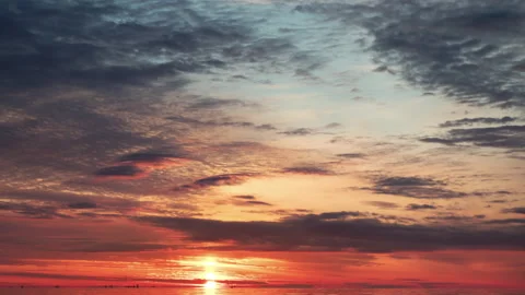 View of Sunrise with colorful clouds. Stock Footage 196071266