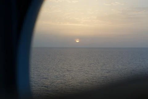 View of the sunrise from the ship Foto stock