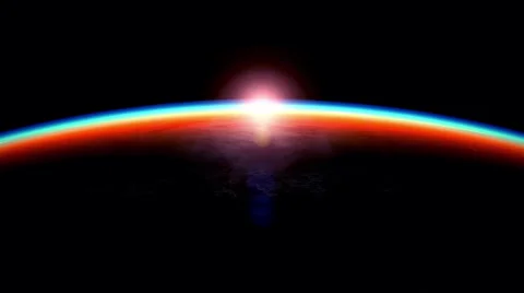 View of the sunrise from space, beautiful 3D animation. Stock Footage 65029201