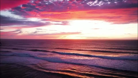 View of sunset on the beach Stock Footage 269030084