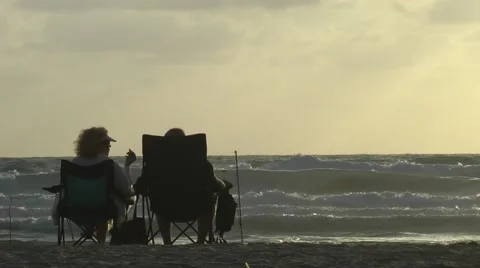View of the sunset from the beach in Tel Aviv Stock Footage 59792665