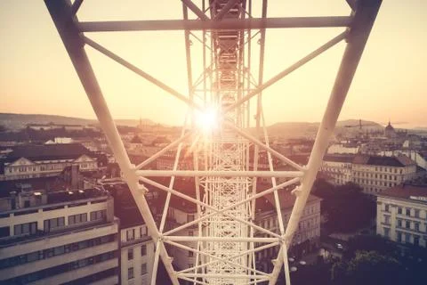 View on sunset in Budapest Foto stock