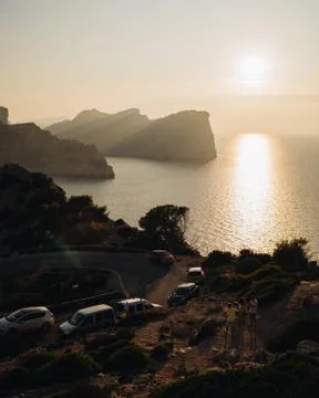 View of sunset from Cap de Formentor, Majorca, Spain Stock-Fotos