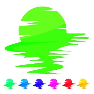 View sunset cartoon vector graphic 스톡 일러스트