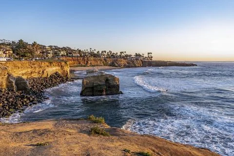View of Sunset Cliffs in San Diego, California Stock Photos