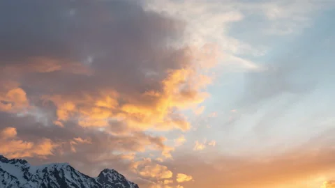 View of Sunset clouds above the mountains. Stock Footage 142437571