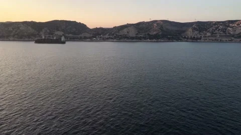 View from sunset cruise ship on the mediterranean sea Stock Footage 137957053