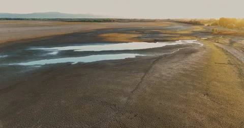 View of Sunset During Drought Stock Footage 274808514