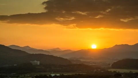 View of sunset from hak observatory Stock Photos
