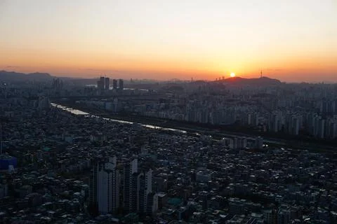 The view of the sunset from here is out of sight. Stock Photos