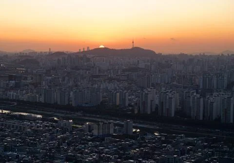 The view of the sunset from here is out of sight. Stock Photos