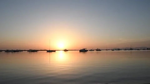 View of the sunset of Ibiza Stock Footage 155897707