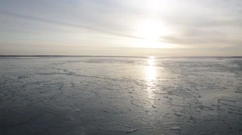 View of Sunset in Kaktovic, Alaska Stock Footage 48937679