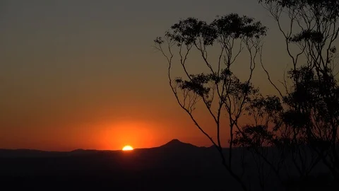 View at sunset from the Knoll Section of Mount Tamborine. Stock Footage 114474081