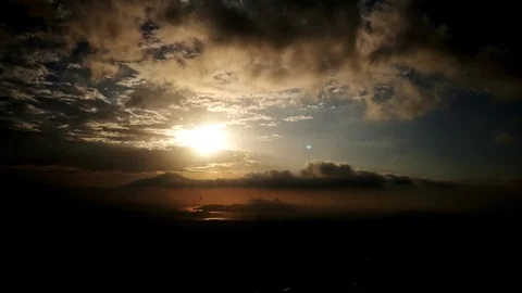A view of sunset moment from the top of Kokol Hill, Menggatal Sabah. Stock Footage 89515433