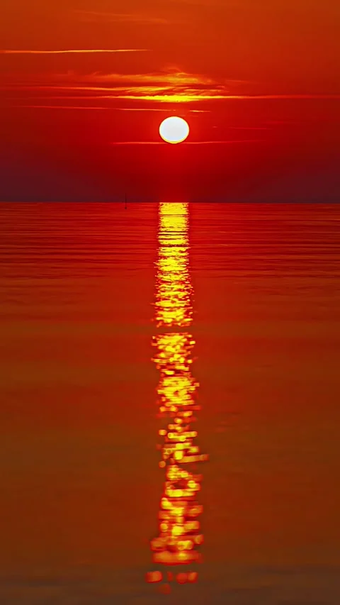 View of sunset over the Baltic Sea in Latvia. Stock Footage 339952092