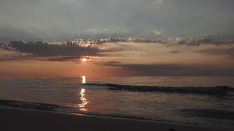 View of sunset over calm sea Stock Footage 137197978