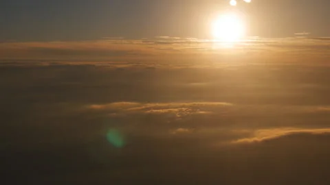 A view of sunset over the clouds. Stock Footage 103310681
