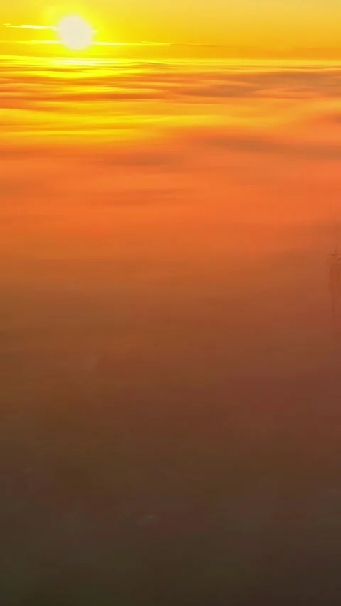 View of sunset over clouds, Latvia. Stock Footage 339901358