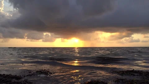 View of sunset over the Indian Ocean in Mombasa, Kenya. Stock Footage 339916169